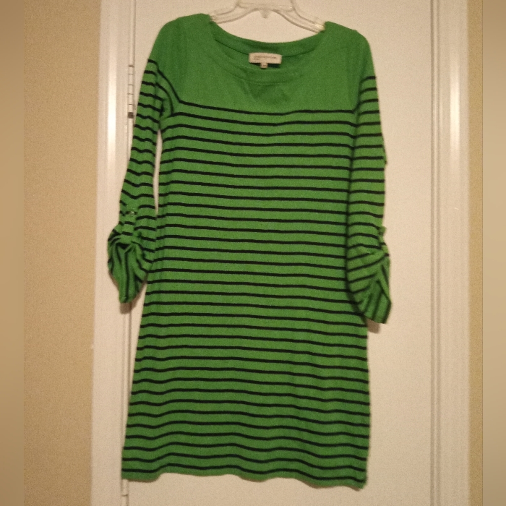 Green stripe dress